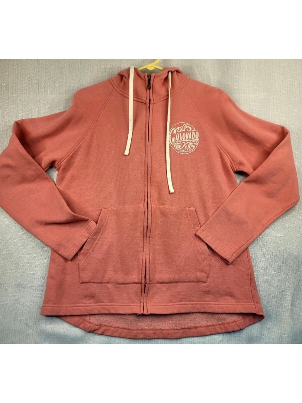 Prairie Mountain L Colorado Full Zip Hoodie Coral Sweatshirt Western Cozycore